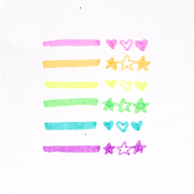 Mini Scented Highlighters | Beary Sweet neon colored lines and shapes in pink, orange, yellow, green, blue, and purple