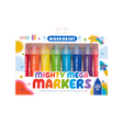 Mighty Mega Markers jumbo washable markers in 8 vibrant colors with chunky barrels for little hands aged 3 and up.