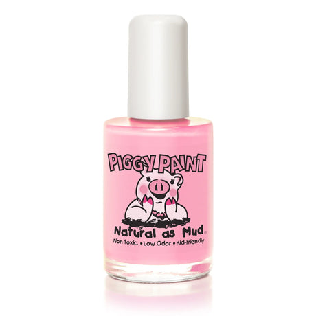 Nail Polish Muddles the Pig pink non-toxic, kid-friendly Piggy Paint bottle with white cap and pig logo.
