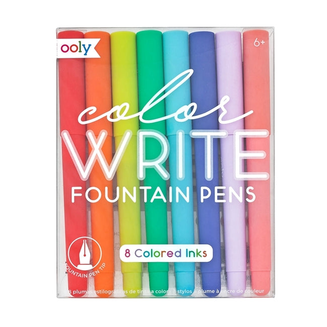 Color Write Fountain Pens with 8 vibrant colors and soft matte finish for easy grip and stylish writing.