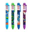 Colorful 6-in-1 Astronaut Pen set with space-themed designs and six retractable ink colors for fun, organized writing.