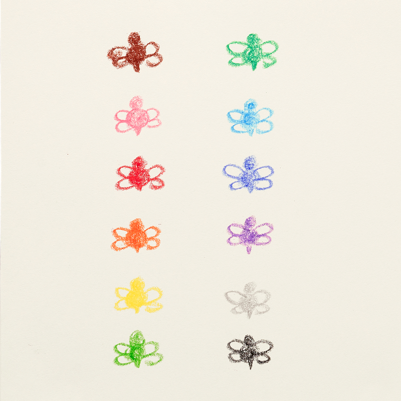Brilliant Bee Crayons colorful bee-shaped drawings on paper showcasing smooth vibrant crayon colors for kids.