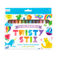 Twisty Stix Oil Pastels set of 12 vibrant twist-up oil pastels with easy barrel for clean, mess-free coloring and blending.