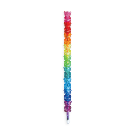 Bunch O Bears Gummy Bear Stacking Crayon with colorful translucent bear-shaped crayons stacked vertically.