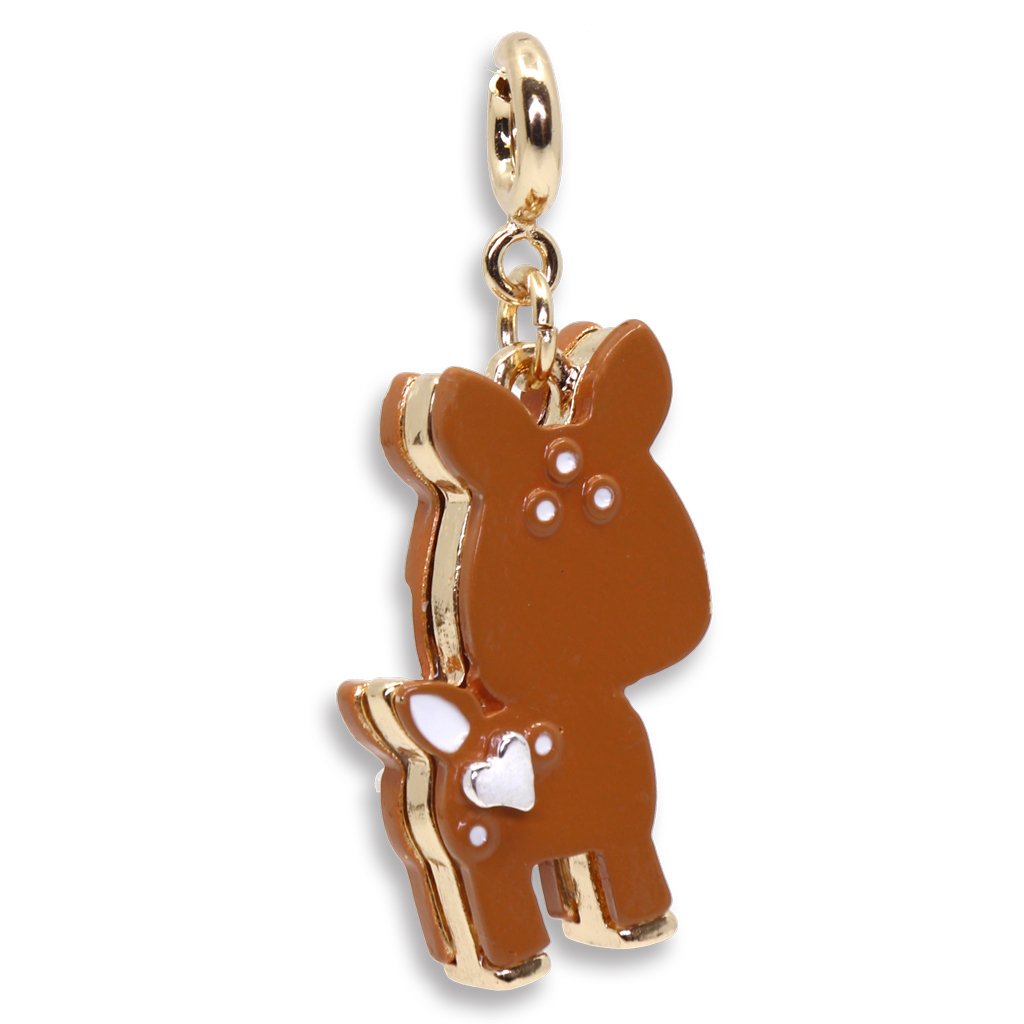 Fawn Charm enamel and base metal baby deer charm for CHARM IT! bracelets or necklaces, cute collectible accessory.