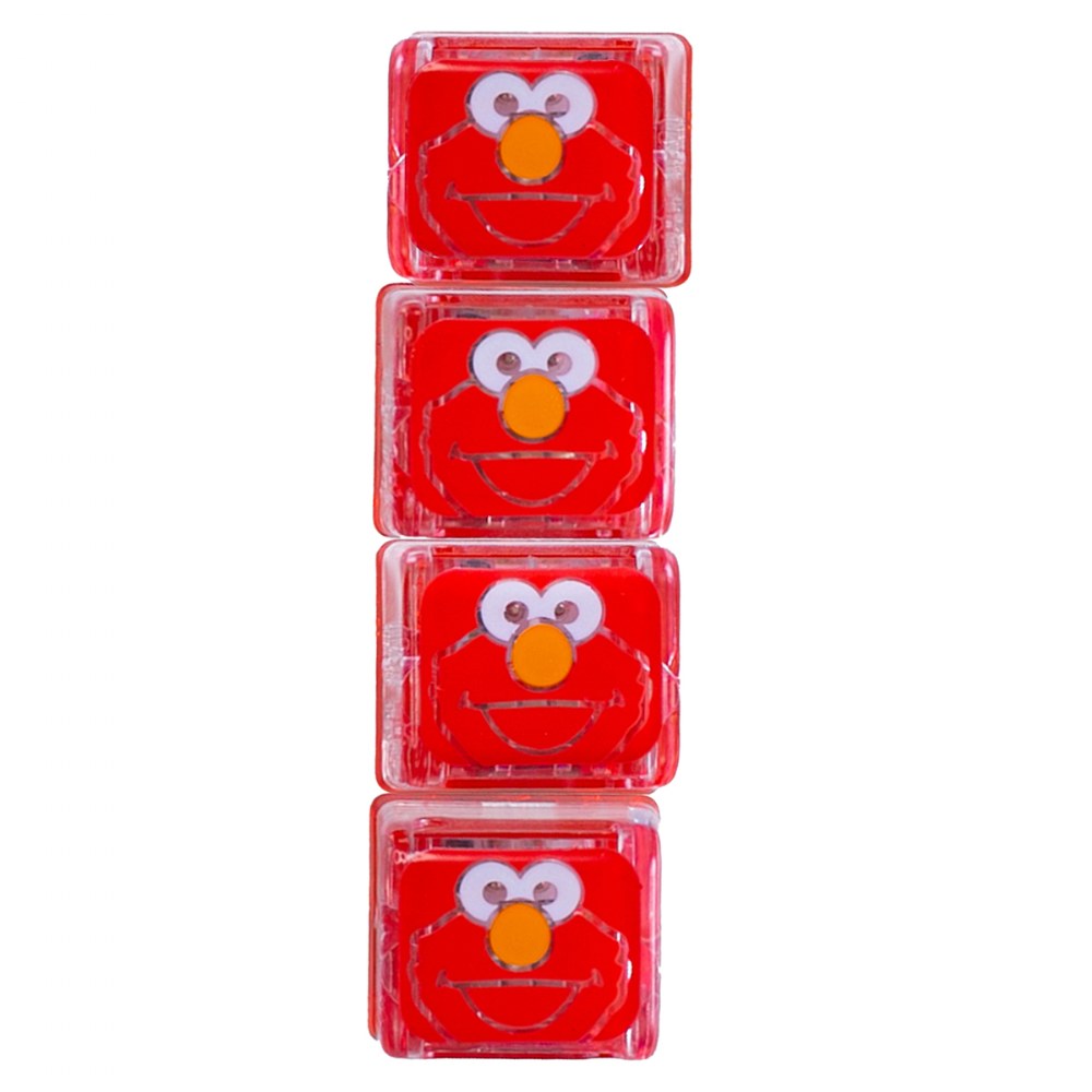 Glo Pals Elmo pack of four red glowing cubes featuring Elmo's face for bath time fun.