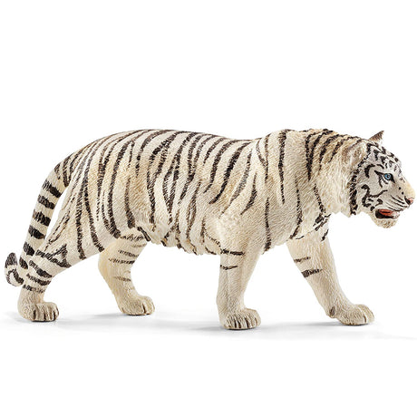 White Tiger realistic figurine with snow-white fur and blue eyes, perfect for kids ages 3 to 8.