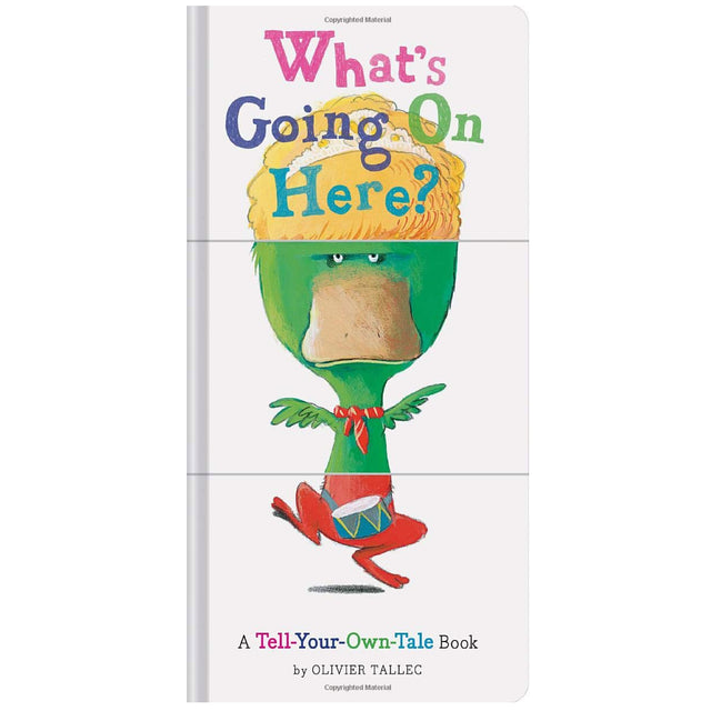 What's Going on Here? book cover featuring a mix-and-match character with colorful die-cut pages.