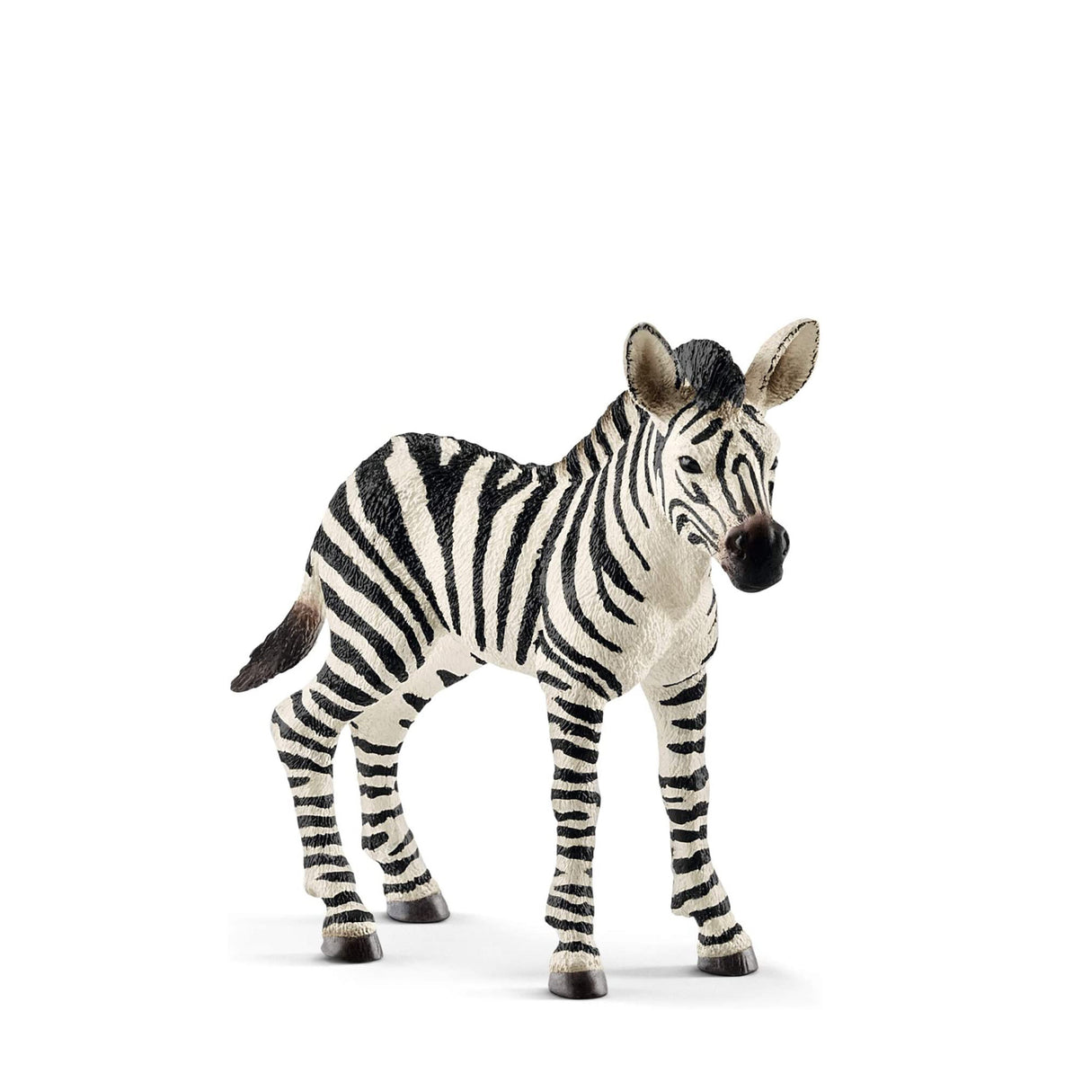 Zebra Foal figurine showing detailed stripes and mane along its back, perfect for children aged 3-8 years.
