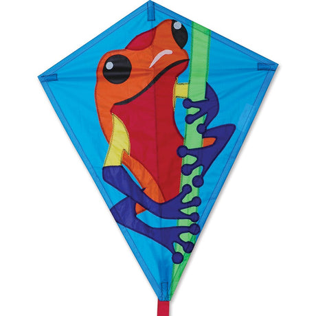 25" Diamond Kite | Poison Dart featuring a colorful frog design on durable taffeta nylon fabric.