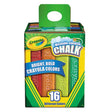 Sidewalk Chalk 16pc bright bold Crayola washable chalk sticks in assorted colors with anti-roll shape for outdoor art.