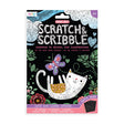 Scratch & Scribble Cutie Cats mini scratch art kit with 4 illustrated cat cards, 2 DIY rainbow cards, and a wooden stylus.
