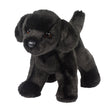 Black Lab Bear plush with smooth black fur and brown eyes, perfect snuggle companion for kids ages 2 and up.