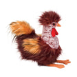 Rooster Ricardo plush toy with soft textured feathers, bright red wattle, and floppy body, perfect for cuddles and playtime.