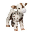 Goat Gerti plush toy with spotted coat, realistic pose, soft plush, and stitched facial details, perfect for cuddling and play.