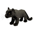 Black Panther Jagger plush toy with soft black fur, golden eyes, whiskers, and an elegant curled tail for jungle play.