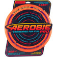 Aerobie Pro Ring with bright orange design, engineered for longer distance and soft catches, packaged for retail display.