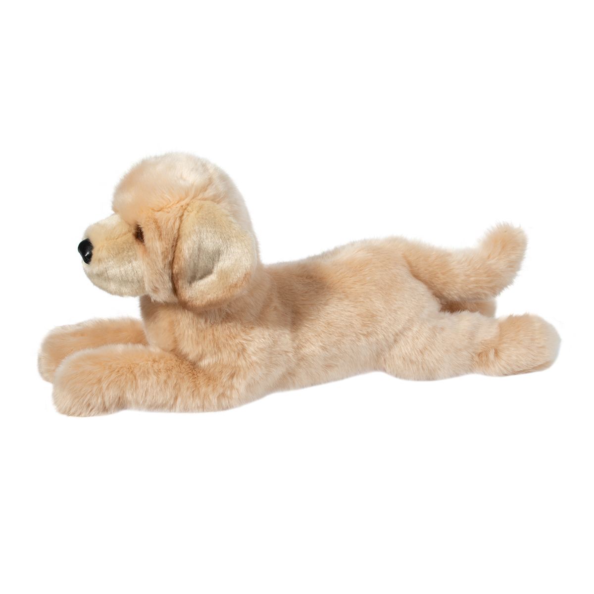 Yellow Lab Lettie plush stuffed animal in soft cream fur lying down with detailed features and cuddly design.