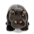 Hippopotamus plush toy in dark gray with detailed face, soft fabric, and creative charm, ideal for all ages and gifts.