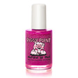 Bottle of Nail Polish Glamour Girl purple shimmery polish with silver glitter and white cap