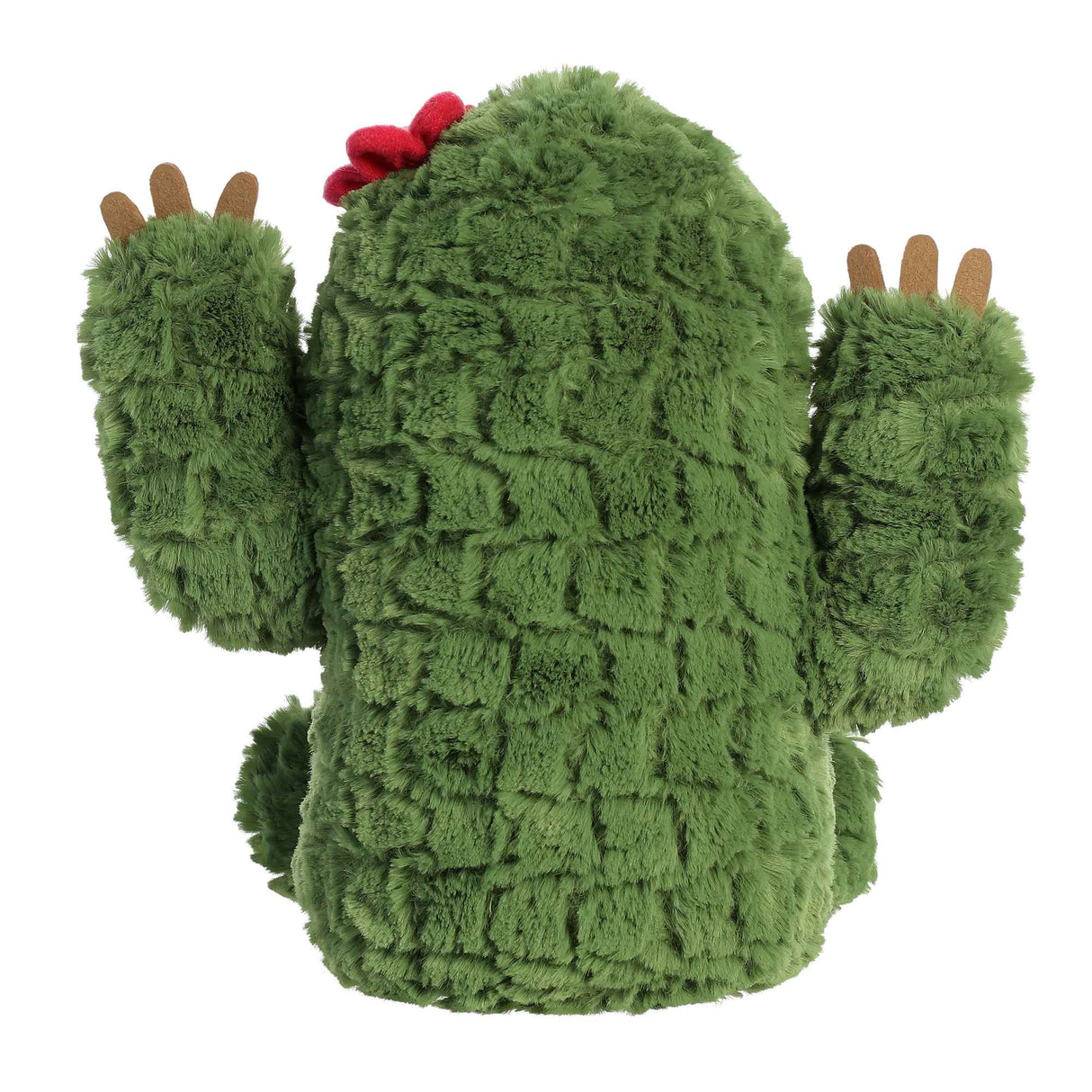 Cactus Sloth plush toy with soft green fabric, raised arms, and a red flower perfect for succulent lovers.