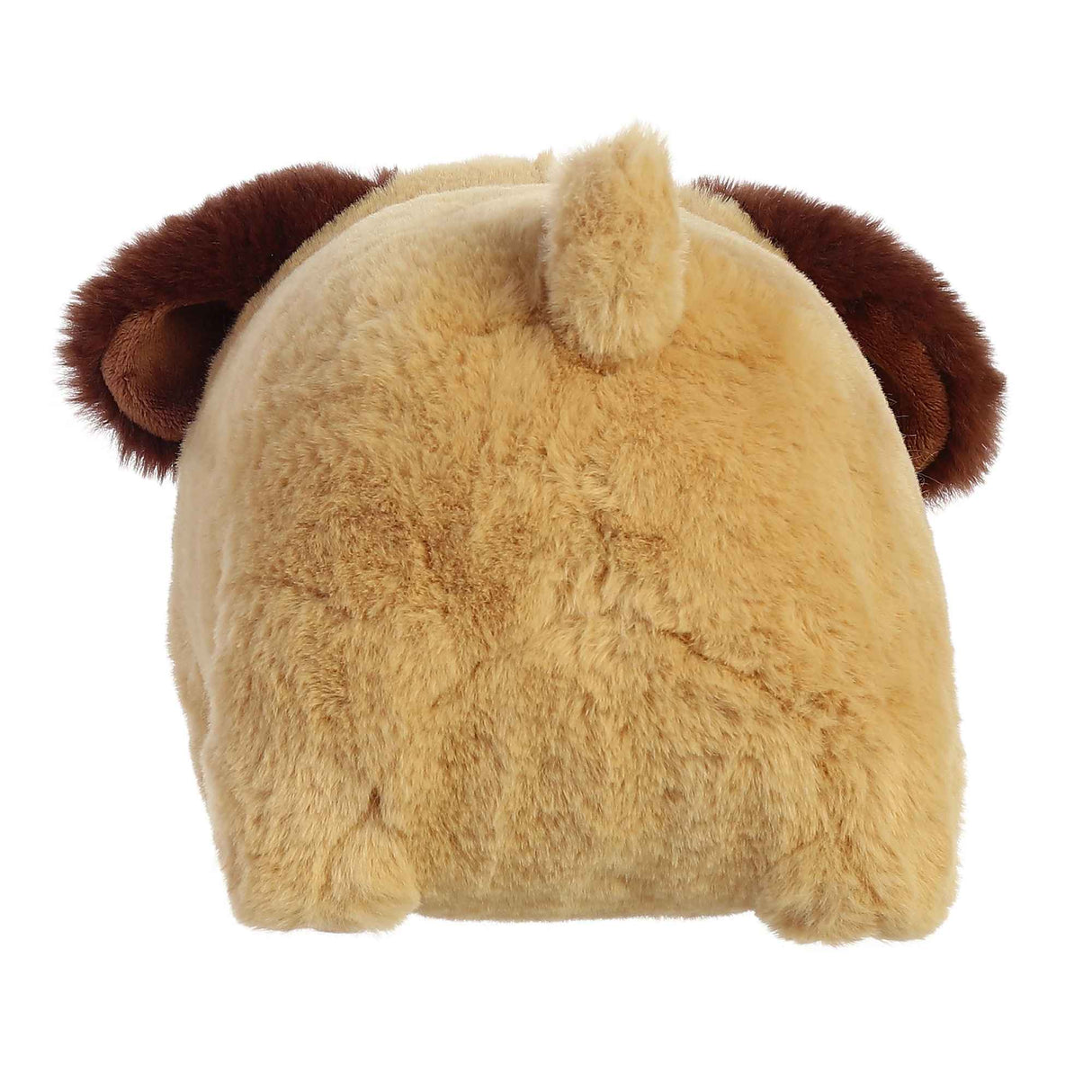 Spudster Dog Doodle plush showing soft brown fur, round body, folded ears, and small tail from the back, 5-inch cuddly toy.
