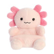 Palm Pals Axolotl Ax plush toy with soft pink fluffy texture and friendly face, perfect for all ages.