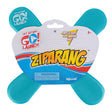 Boomerang Ziparang in bright blue foam, safe and soft for indoor play, perfect for ages 5 and up.