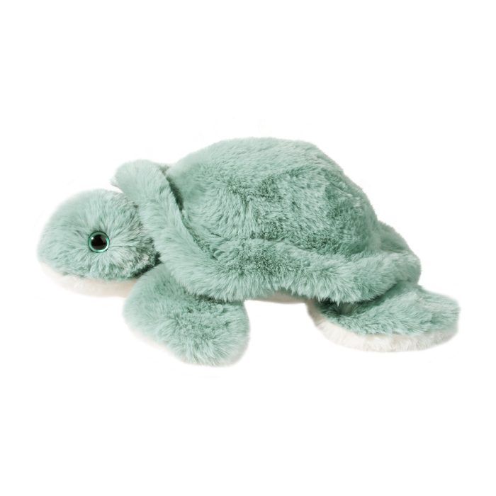 Soft plush Turtle Jade sea turtle stuffed animal with mint green and creamy white colors, perfect cuddly companion.