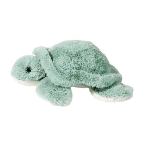 Soft plush Turtle Jade sea turtle stuffed animal with mint green and creamy white colors, perfect cuddly companion.