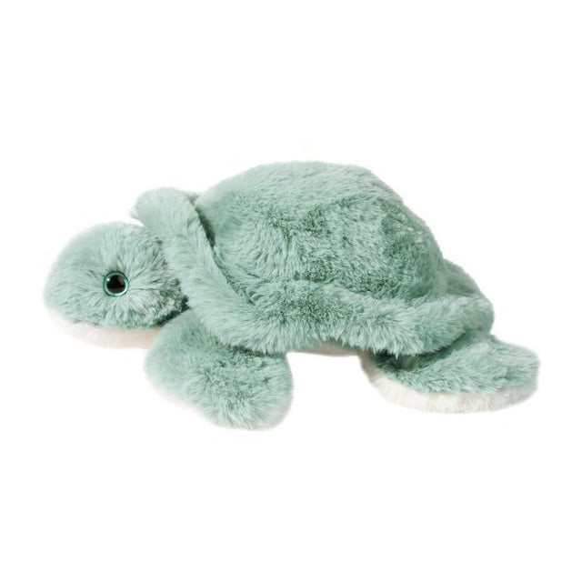Soft plush Turtle Jade sea turtle stuffed animal with mint green and creamy white colors, perfect cuddly companion.