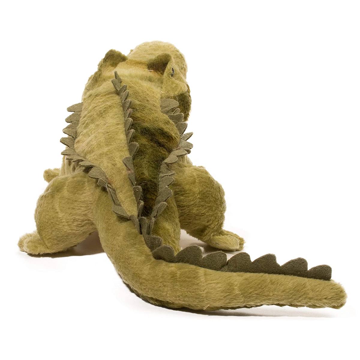 Alligator Streamline plush toy showing soft green scaly texture and felt spiky back, 15 inches long, surface washable.