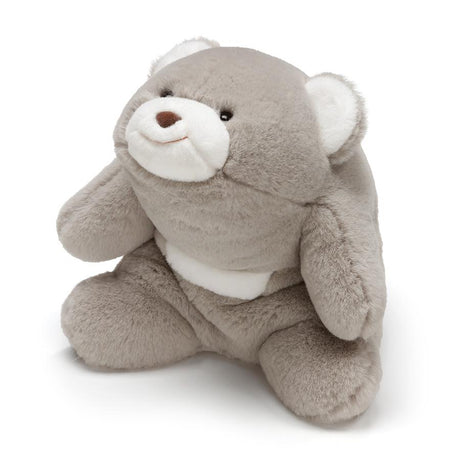 Snuffles | Gray ultra-plush 10-inch teddy bear with crescent design, soft and cuddly for all ages.