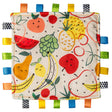 Taggies Blankie Fruit Salad with colorful fruit print, looped ribbon tags, soft plush back, and playful baby design.