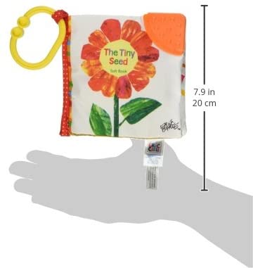Eric Carle | The Tiny Seed Soft Book with fabric pages, crinkly sound, squeaker, teether, and stroller clip