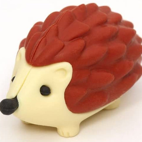 Japanese Eraser Hedgehog, a hand-assembled eco-friendly puzzle eraser toy made in Japan with an adorable design.
