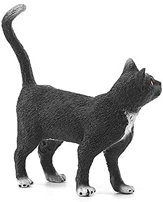 Cat Standing figurine showing a black and white cat with graceful posture and lifelike fur texture.
