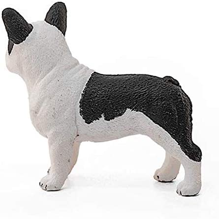 French Bulldog figurine in black and white, showing a calm and playful lapdog profile from the side.