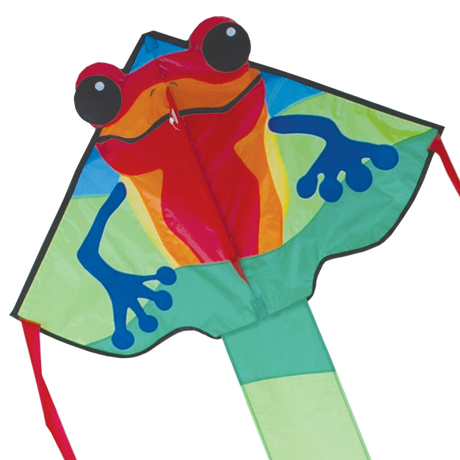 30" Easy Flyer Kite | Poison Dart with bright colors and happy frog design, perfect for family fun and easy flying outdoors.