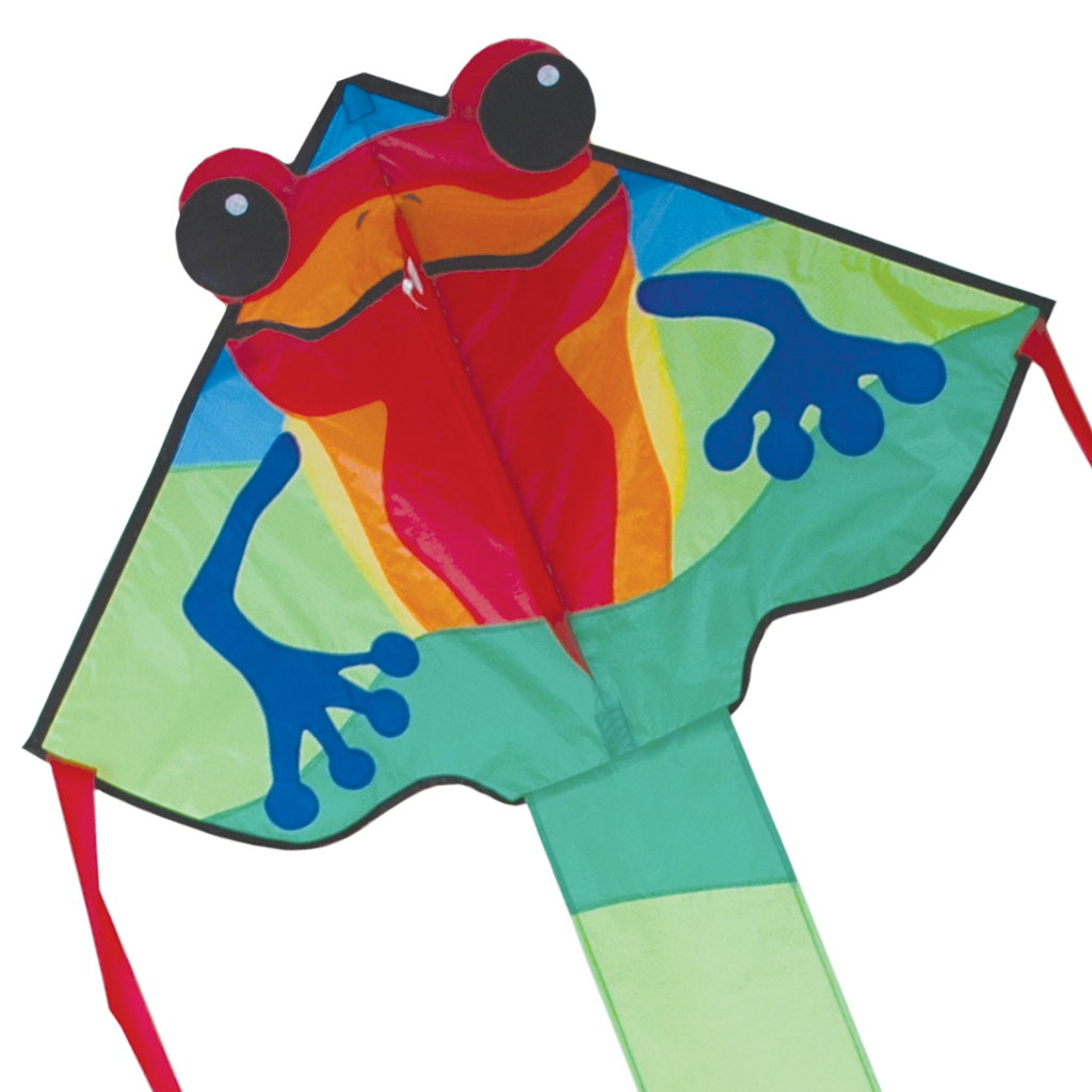 30" Easy Flyer Kite | Poison Dart with bright colors and happy frog design, perfect for family fun and easy flying outdoors.