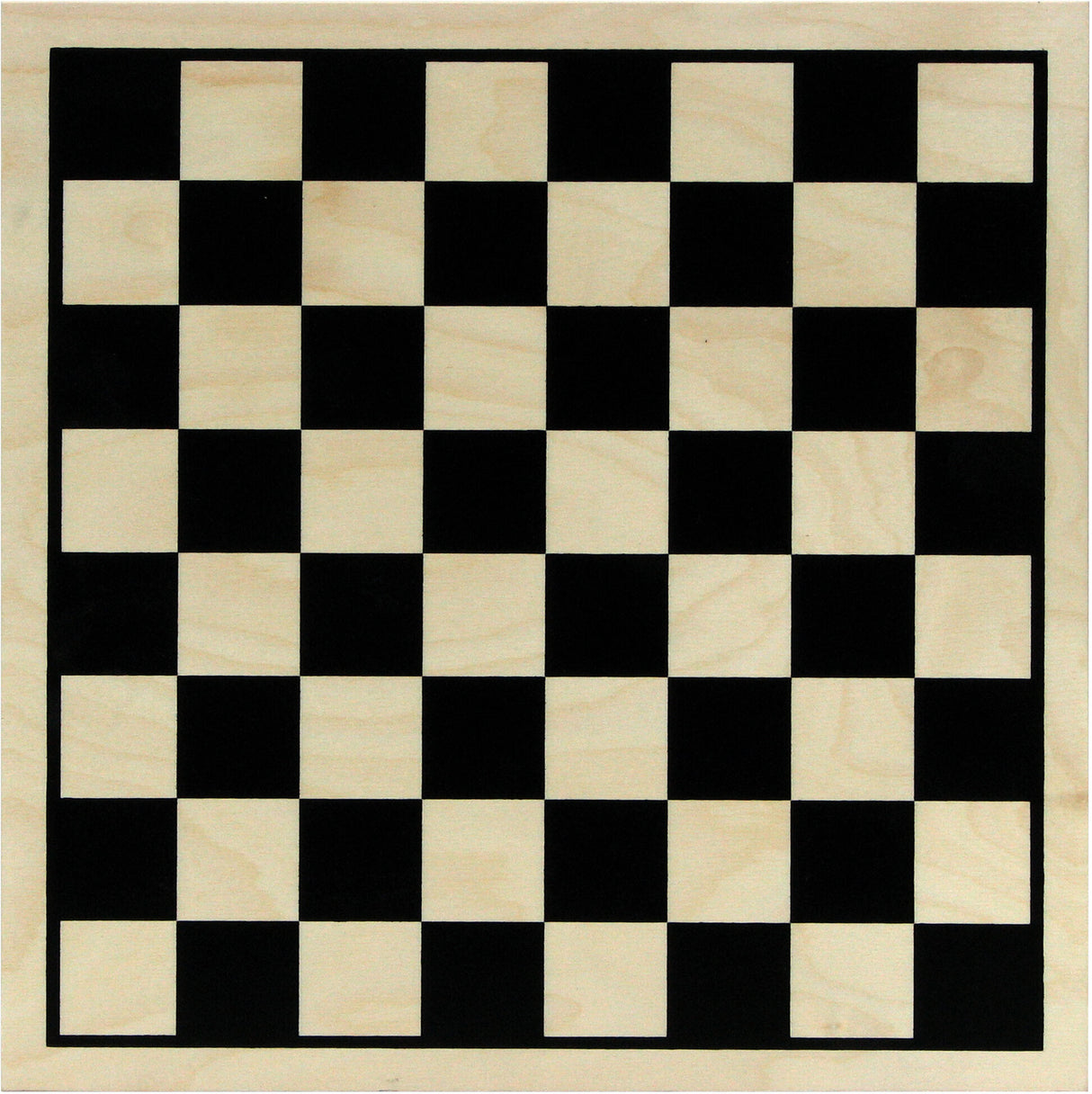 Checkerboard featuring 15-inch birch plywood board with sealed playing surface, perfect for classic games and family fun.