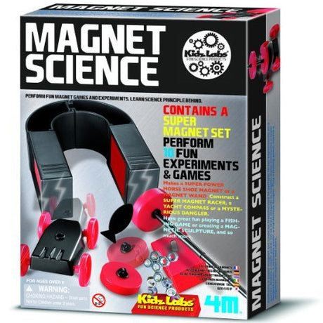 Magnet Science kit with super magnet set and materials for fun magnet experiments and educational games.