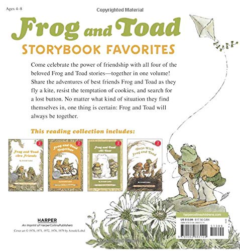 Frog and Toad Storybook Favorites hardcover book cover featuring four classic Frog and Toad stories with kite flying artwork.