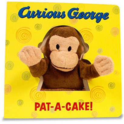 Curious George Pat-A-Cake board book with plush George puppet for interactive play and story time fun.