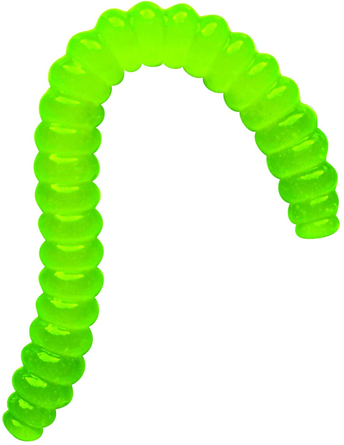 Bright green gummy worm made with natural ingredients from the Gross Gummy Candy Lab kit.