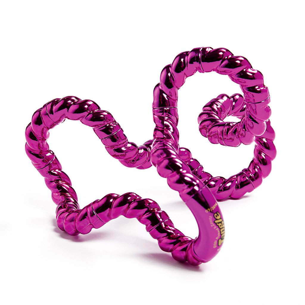 Tangle | Jr Textured Metallic in shiny bright purple with tactile twisted design for playful sensory fun and fidgeting.