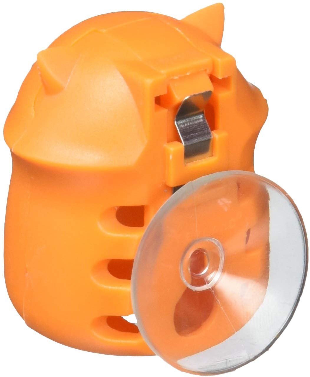 Toothbrush Holder | Fox in orange plastic with suction cup for bathroom mirror or tile mounting.