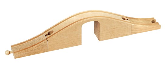 Viaduct Bridge wooden railway track piece for kids' BRIO train set to go over roads, suitable for ages 3 and up.
