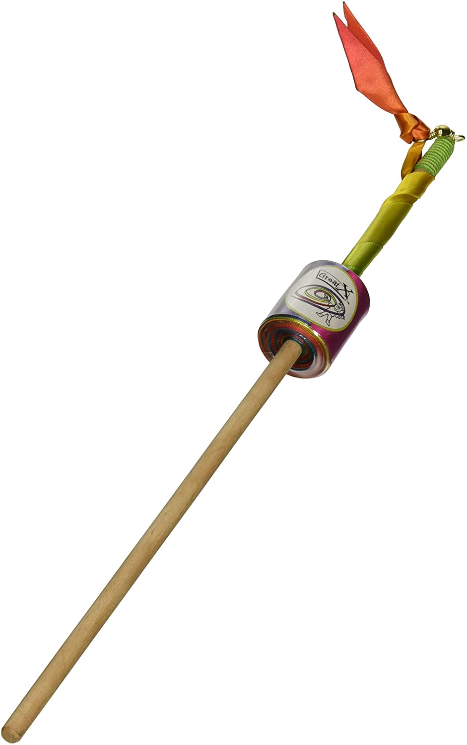 Rainbow Ribbon Dancer with wooden wand and colorful 7-foot ribbon, a fun classic toy for kids of all ages.