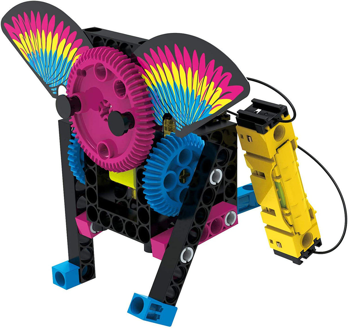 Easy Electric Circuits motorized model with colorful gears and winged design demonstrating electric circuit principles.